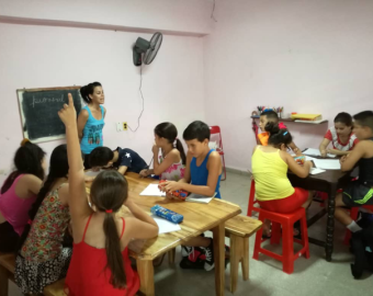 Group of children in their tutoring
