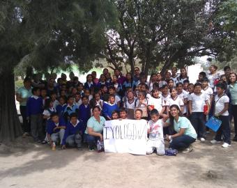 Niños y niñas del proyecto de Iyolosiwa en San Luís Potosí
